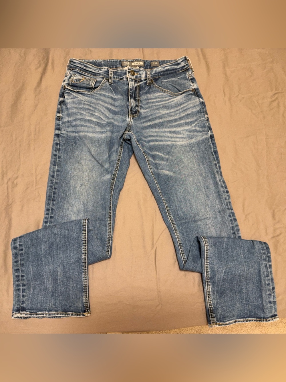 BKE Men's Light Blue Slim Jeans